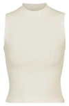 Skims Off-white Cotton 2.0 Jersey Mock Neck Tank Top