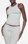 Skims Stretch Cotton Jersey Tank In Light Heather Grey