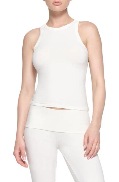 Skims Stretch Cotton Jersey Tank In White