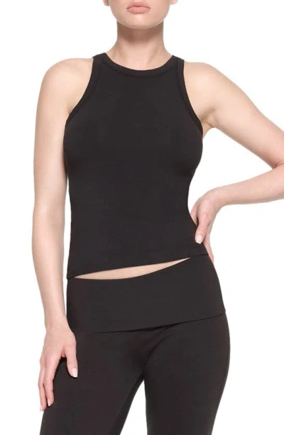 Skims Stretch Cotton Jersey Tank In Soot