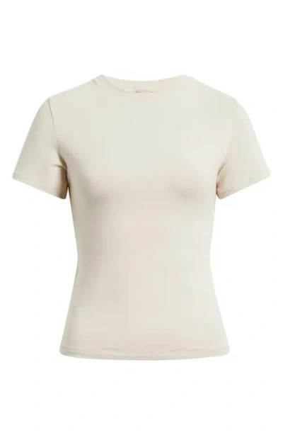 Skims Stretch Cotton Jersey T-shirt In Neutral