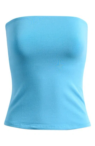 Skims Stretch Cotton Jersey Tube Top In Blue