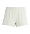 Skims Stretch Cotton Rib Loose Shorts In Green