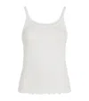 Skims Stretch-cotton Pointelle Camisole Top In White