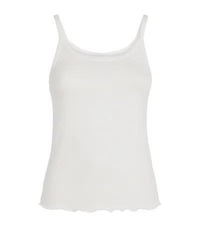 Skims Stretch-cotton Pointelle Camisole Top In White