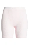 Skims Stretch Cotton Rib Boxers In Cherry Blossom