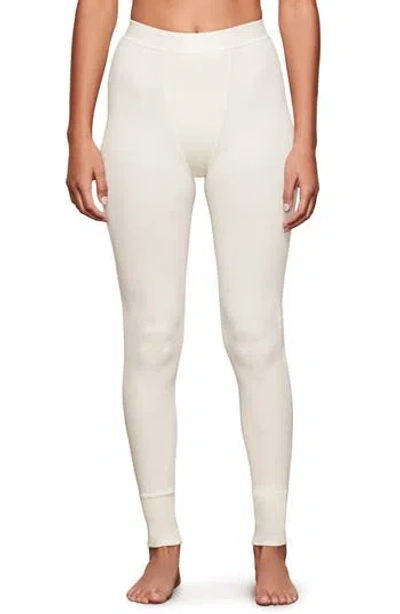 Skims Stretch Cotton Rib Leggings In Animal Print
