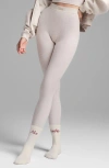 Skims Stretch Cotton Rib Leggings In Oatmeal Heather