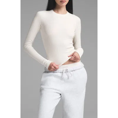 Skims Stretch Cotton Rib Long Sleeve T-shirt In Multi