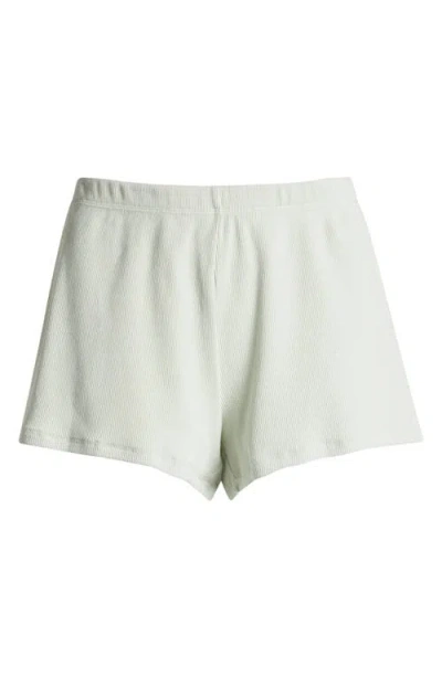 Skims Stretch Cotton Rib Loose Shorts In Spearmint