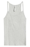 Skims Stretch Cotton Rib Scoop Tank In Light Heather Grey