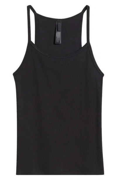 Skims Stretch Cotton Rib Scoop Tank In Soot