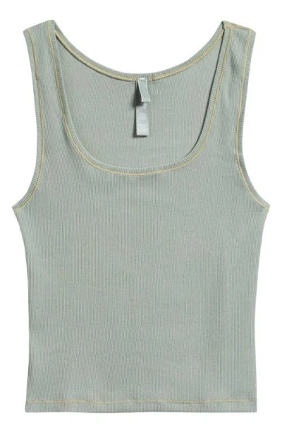 Skims Stretch Cotton Rib Tank In Green