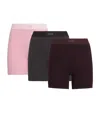 Skims Stretch-cotton Ribbed Boxer Shorts In Multi
