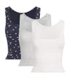 Skims Stretch-cotton Ribbed Tank Tops In White
