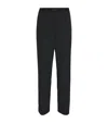 Skims Stretch-cotton Ribbed Trousers In Black