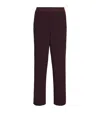 Skims Stretch-cotton Ribbed Trousers In Burgundy