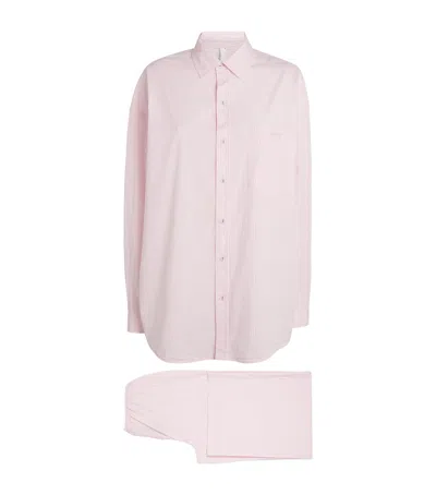 Skims Stretch-cotton Stripe Pyjama Set