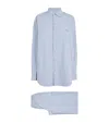 Skims Stretch-cotton Stripe Pyjama Set In Blue