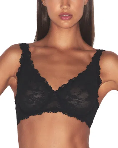 Skims Stretch Floral Lace Bra In Black
