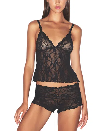 Skims Stretch Floral Lace Camisole Set In Black