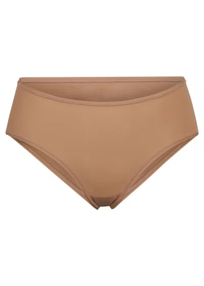 Skims Stretch-jersey Briefs In Brown