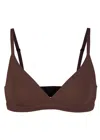 Skims Stretch-jersey Crossover Bralette In Burgundy