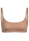 Skims Stretch-jersey Scoop Bralette In Brown