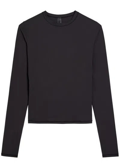 Skims Stretch-jersey T-shirt In Black