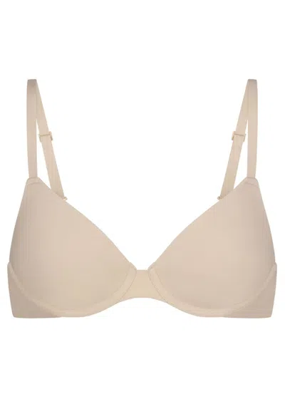 Skims Stretch-jersey T-shirt Bra In Neutral
