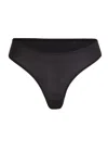 Skims Stretch-jersey Thong In Black