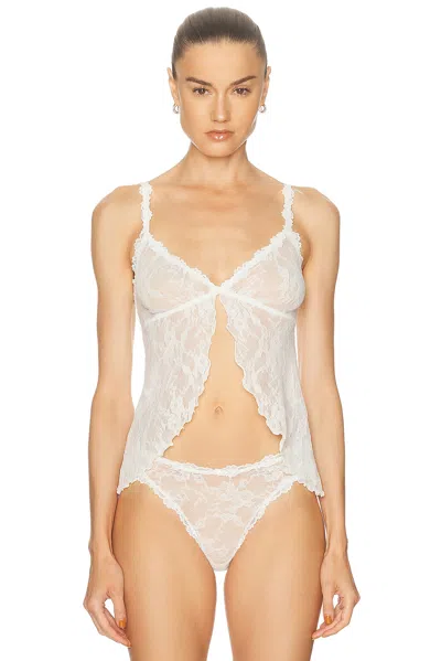 Skims Stretch Lace Babydoll Top In Neutral