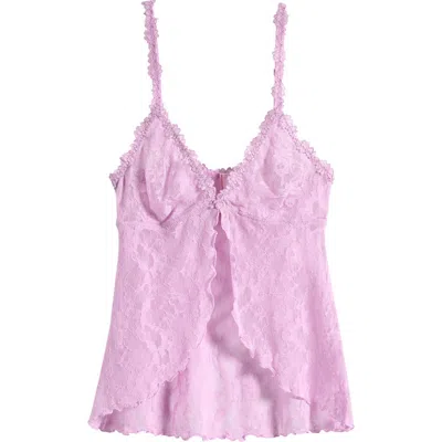 Skims Stretch Lace Babydoll Top In Pink
