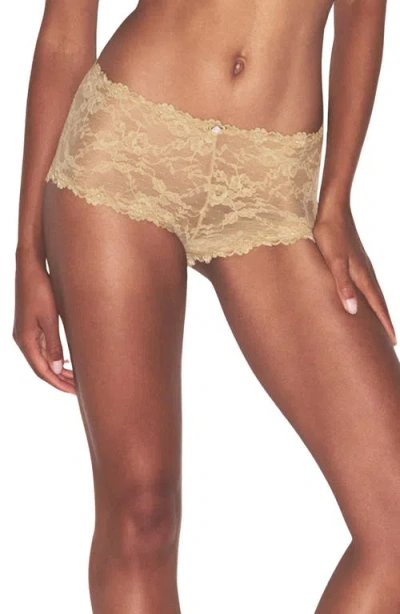 Skims Stretch Lace Boy Short In Neutral
