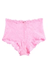 Skims Stretch Lace Boy Short In Sugar Pink