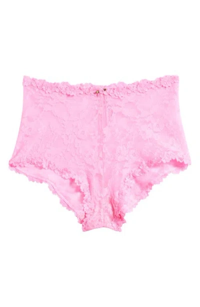 Skims Stretch Lace Boy Short In Sugar Pink