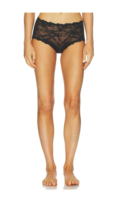 Skims Stretch Lace Boyshort In Black
