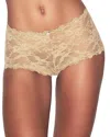 Skims Stretch Lace Boy Short In Brown