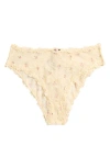 Skims Stretch Lace Briefs In Butter Rosebud Print