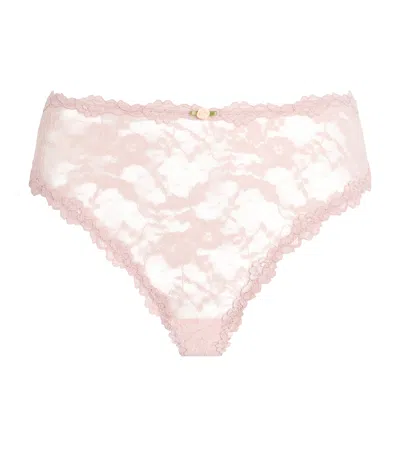 Skims Stretch-lace Briefs In Pink