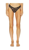 Skims Stretch Lace Dipped Thong In Black