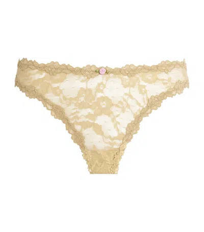SKIMS STRETCH-LACE DIPPED THONG