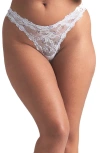 Skims Stretch Lace Dipped Thong In Wind Rosebud Print