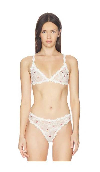 Skims Stretch Lace Triangle Bralette In White