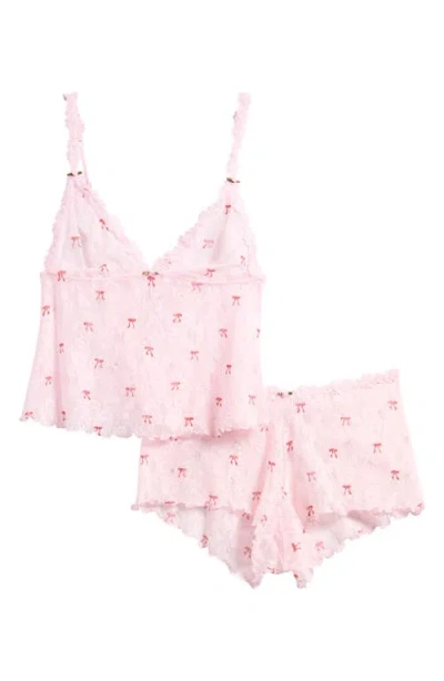 Skims Stretch Lace Triangle Camisole & Shorts Set In Pink
