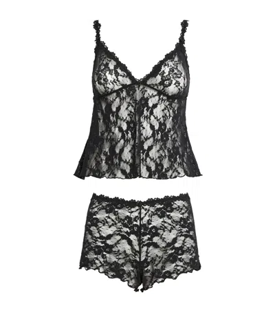 SKIMS STRETCH LACE TRIANGLE CAMISOLE AND SHORTS SET