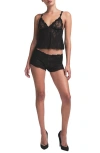 Skims Stretch Floral Lace Camisole Set In Soot