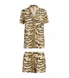 Skims Stretch-modal Tiger Pyjamas In Brown