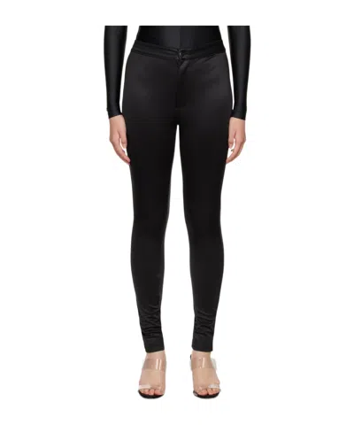Skims Stretch Polyester Pants In Black