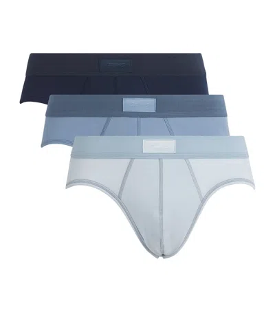 Skims Stretch-cotton Briefs In Blue